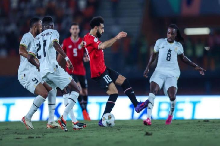 محمد صلاح خلال مباراة منتخب مصر وغانا